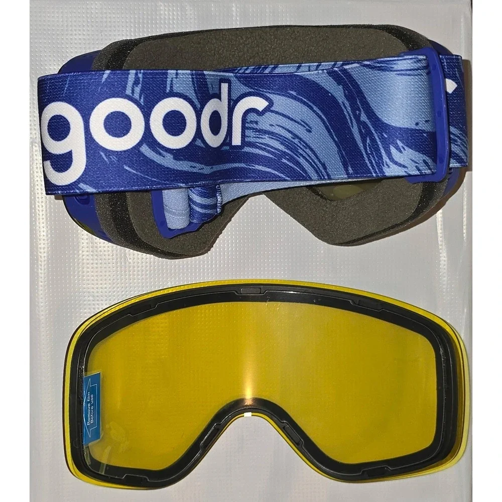 Goodr Snow G Goggles Apres All Day Blue Teal Wave Strap Rare Discontinued NWOB
